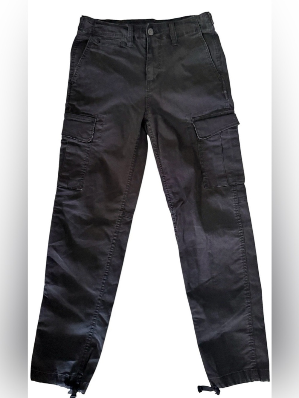American Eagle Flex Cargo Pants Adjustable Leg Hem Pockets Relaxed Fit Sz 28/32